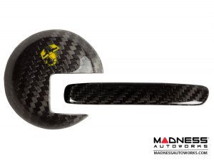 FIAT 500 Interior Door Handle Kit - Carbon Fiber - Yellow Scorpion Design